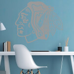 Veselá Stena Samolepka Hokejový tím Chicago Blackhawks Farba: šedá, Veľkosť: 100 x 87 cm