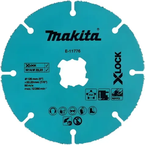 Makita Diamantový segmentový kotúč X-LOCK / Rezný kotúč / 125x22,23mm / sadrokartón, plast, hliník / suché rezanie (E-11776)