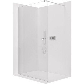 CERANO - Sprchová zástena Walk-in Onyx Round Ľ/P - 6 mm - chróm, transparentné sklo - 100x190 CER-670888