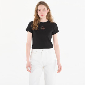 Tričko Calvin Klein Jeans Ss 2X2 Baby Rib Logo Baby Tee Black M