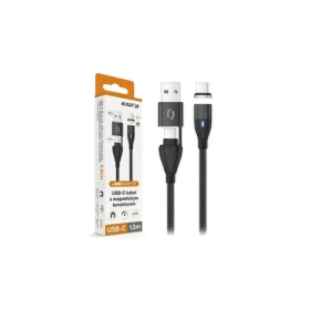 Aligator Dátový kábel MAGNETIC 3A 65W / USB-C + USB / USB-C 1,5m (DATKP66)