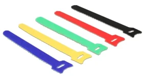 Delock Viazacie pásky na suchý zips farebné / D 150 x Š 12 mm / 10 ks (18634de)