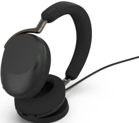 JABRA Evolve3 85 UC USB-A čierna + nabíjacia podložka / bezdrôtové slúchadlá / mikrofón / ANC / USB-A + Bluetooth (38599-989-989)