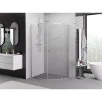 MEXEN - Exo sprchovací kút päťboký krídlový 90 x 80, transparent, chróm 812-090-080-01-00