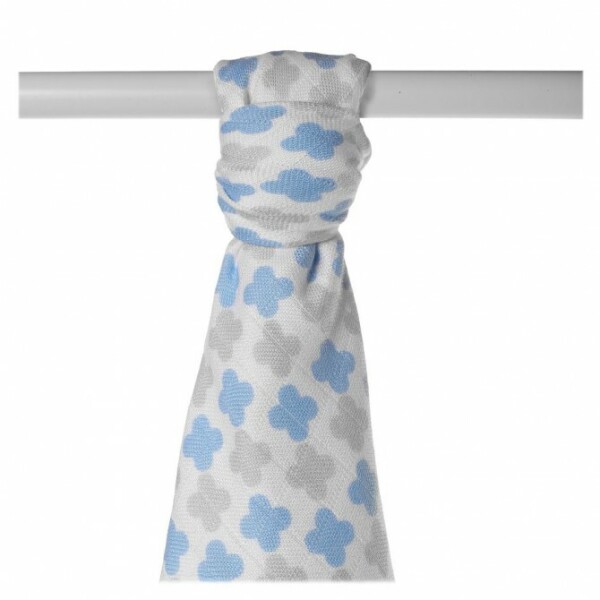 XKKO BMB Bambusová osuška Scandinavian Baby Blue Cross, 90x100,1ks