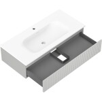 MEXEN/S - Rivel kúpeľňová skrinka 100 cm s umývadlom Vela, 1 šuplík, reliéf, sivá mat/biela mat 91A20-10023-1-BF62-W23M01