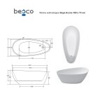BESCO - Voľne stojaca vaňa GOYA A-LINE biela - Farba - Biela, Farba sifónu - Grafitová, Rozmer vane - 160 x 73 cm VANGOYAA160G