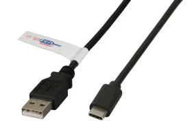 EFB USB-A - USB-C kábel 1 m čierna / Kábel / USB 2.0 / 480 Mbit/s (K5258SW.1)