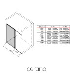 CERANO - Sprchovací kút Santoro Ľ/P - 8 mm - chróm, transparentné sklo - 100x90x195 - posuvný CER-8050BD7348