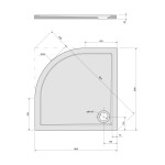 POLYSAN - SERA sprchová vanička z liateho mramoru, štvrťkruh 80x80cm, R550, biela 40511
