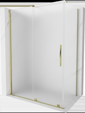 MEXEN/S - Velár sprchovací kút, posuvné dvere 130 x 70, dekor, zlato 871-130-070-31-50