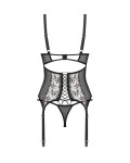 Dámsky očarujúci korzet Vila Blanes Corset black - Obsessive XL/2XL