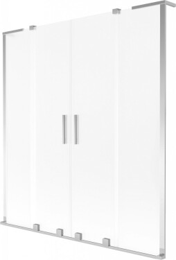 MEXEN/S - Velar L Duo dvojkrídlová posuvná vaňová zástena 160 x 150, dekor, chróm 896-160-003-32-01