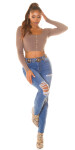 Sexy Highwaist Used Look Mom Jeans denimblue