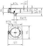 Hugo Lahme prepojovacia krabica so štvorcovým krytom HL4010020