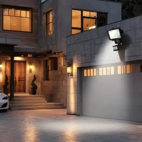 Maclean MCE442 čierna / Solárny LED reflektor / senzor pohybu / nástenný / IP44 / 6000K (MCE442)