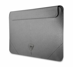 GUESS Saffiano Triangle Metal Logo Computer Sleeve 13 amp; 14 strieborná (3666339039882)