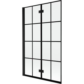 MEXEN - MIST vaňová zástena 110x150 cm 6mm 2-s, čierna, dekor, ľavá 8A9-110-002-70-77-L