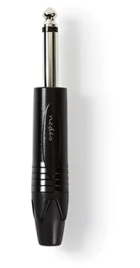 Nedis Jack konektor 6.35 mm (M) čierny poniklovaný (COTP23900BK) / Konektor / Spájkovací / Priamy (COTP23900BK)
