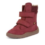 Dievčenská zimná barefoot obuv ZERU TEX WINTER Bordaux, Froddo, G3160240-5, červená - 38