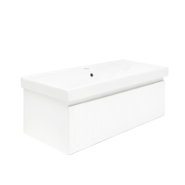 Kúpeľňová skrinka s umývadlom SAT Evolution 98x30x44, 8 cm biela mat SATEVO100WMU1 SATEVO100WMU1