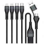 4smarts Nabíjací kábel 4v1 čierna / USB kábel / USB-A + USB-C - Lightning + microUSB + USB-C / 1,2 m (541023)