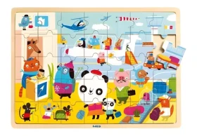 DJECO Drevené puzzle Letisko