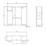 AQUALINE - ZOJA/KERAMIA FRESH STRIP galérka s LED osvetlením, 70x60x14cm, dub platin 45029S