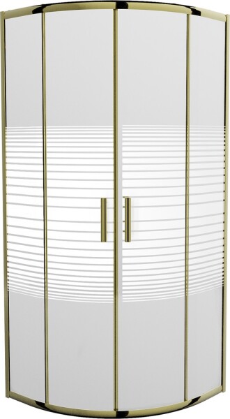 MEXEN - Rio sprchovací kút štvrťkruh 70 x 70, pruhy, zlatá 863-070-070-50-20