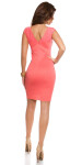 Sexy KouCla sheath dress with golden lace CORAL