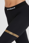 Dámske legíny BeStripe Black&Gold - GoldBee S