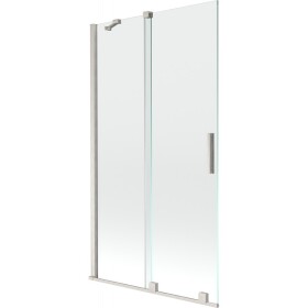 MEXEN/S - Velár dvojkrídlová posuvná vaňová zástena 100 x 150, transparent, nikel kartáčovaný 896-100-000-01-97