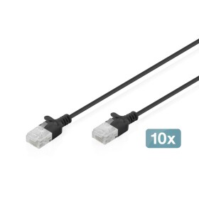 Digitus DK-1618-020S-BL-10 RJ45 sieťové káble, prepojovacie káble CAT 6 U/UTP 2 m čierna 10 ks; DK-1618-020S-BL-10