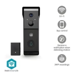 Nedis WIFICDP31BK / Chytrý dverný videotelefón / Wi-Fi / SmartLife / 2x Full HD 1080p / Batéria / IP54 (WIFICDP31BK)