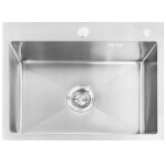 REA - Oceľový drez Liam BRUSH NICKEL s kuchynskou batériou KPL-96006