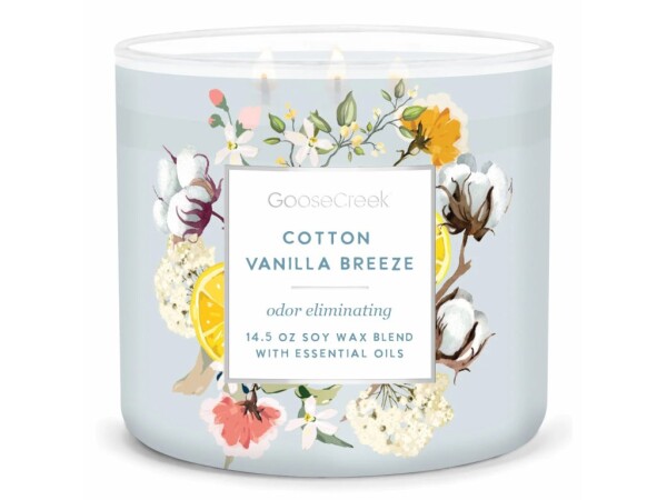 Goose Creek - Bavlnený vanilkový vánok Aromatická sviečka v skle 411 g