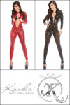 Sexy KouCla wetlook catsuit with two way zip Einheitsgroesse