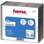 Hama CD BOX SLIM náhradný obal, 10 ks/bal., transparentná/čierna - HAMA 51275