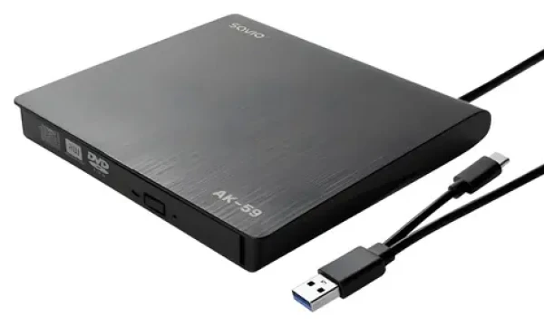 AK-59 čierna / Napaľovačka DVD±RW / Externá / Slim / USB-C/USB-A (SAVAK-59)