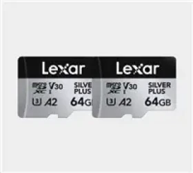 Lexar Professional SILVER PLUS microSDXC 64GB 2 ks / čítanie: 205MBps / zápis: 100MBps / UHS-I / V30 (LMSSIPL064G-B2ANG)