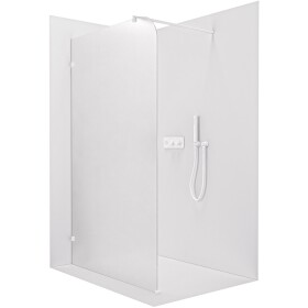 CERANO - Sprchová zástena Walk-in Orbis Round - Ľavá - 8 mm - guľatá vzpera - biela matná, mliečne sklo - 150x200 CER-682453