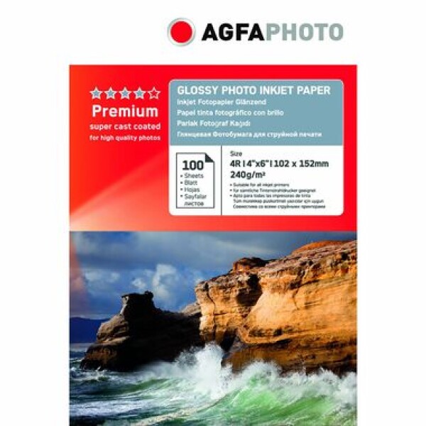 AGFAPHOTO Premium Photo Glossy Paper 240g 10x15 cm 100ks / Fotopapier / lesklý (AP240100A6N)