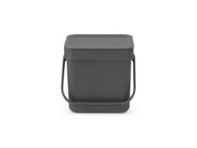 Brabantia Sort amp; Go Odpadkový kôš 3L tmavo šedá / s rukoväťou / plast / 18.8 x 18.1 x 13.9 cm (209888)