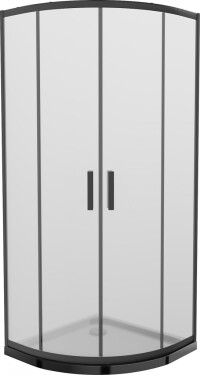 MEXEN/S - Rio sprchovací kút štvrťkruh 80x80, dekor, čierna + čierna vanička so sifónom 863-080-080-70-30-4170B