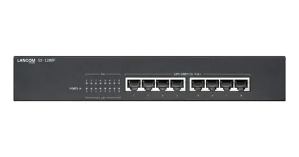 Lancom GS-1208P / Switch / 8x 10/100/1000 / PoE+ 65W / Unmanaged (61673)