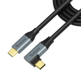 Akasa USB-C (M) - USB-C (M) 1 m čierna / 100W PD / 90 ° / 240Mbps (AK-CBUB68-10BK)