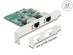 DeLock PCI Express x1 / Sieťová karta / 2x RJ45 / 2,5 Gigabit LAN / Wake-on-LAN / Low Profile (88101)