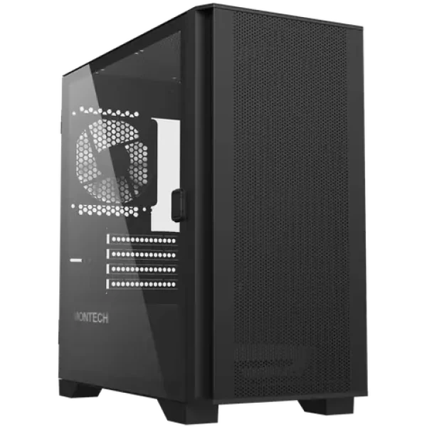 Montech AIR 100 LITE čierna / Micro ATX / 4X USBA / 2x 120mm / bez zdroja / priehľadná bočnica (AIR 100 LITE (B))