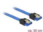 Delock Kábel SATA 6 Gb/s samica priama gt; SATA samica priama 30 cm modrá / so zlatými sponami (84978-D)