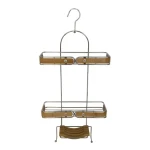 Spirella BAMBOU / Závesná polička / bambus / chrómovaná oceľ / 27 x 10,8 x 55,8 cm